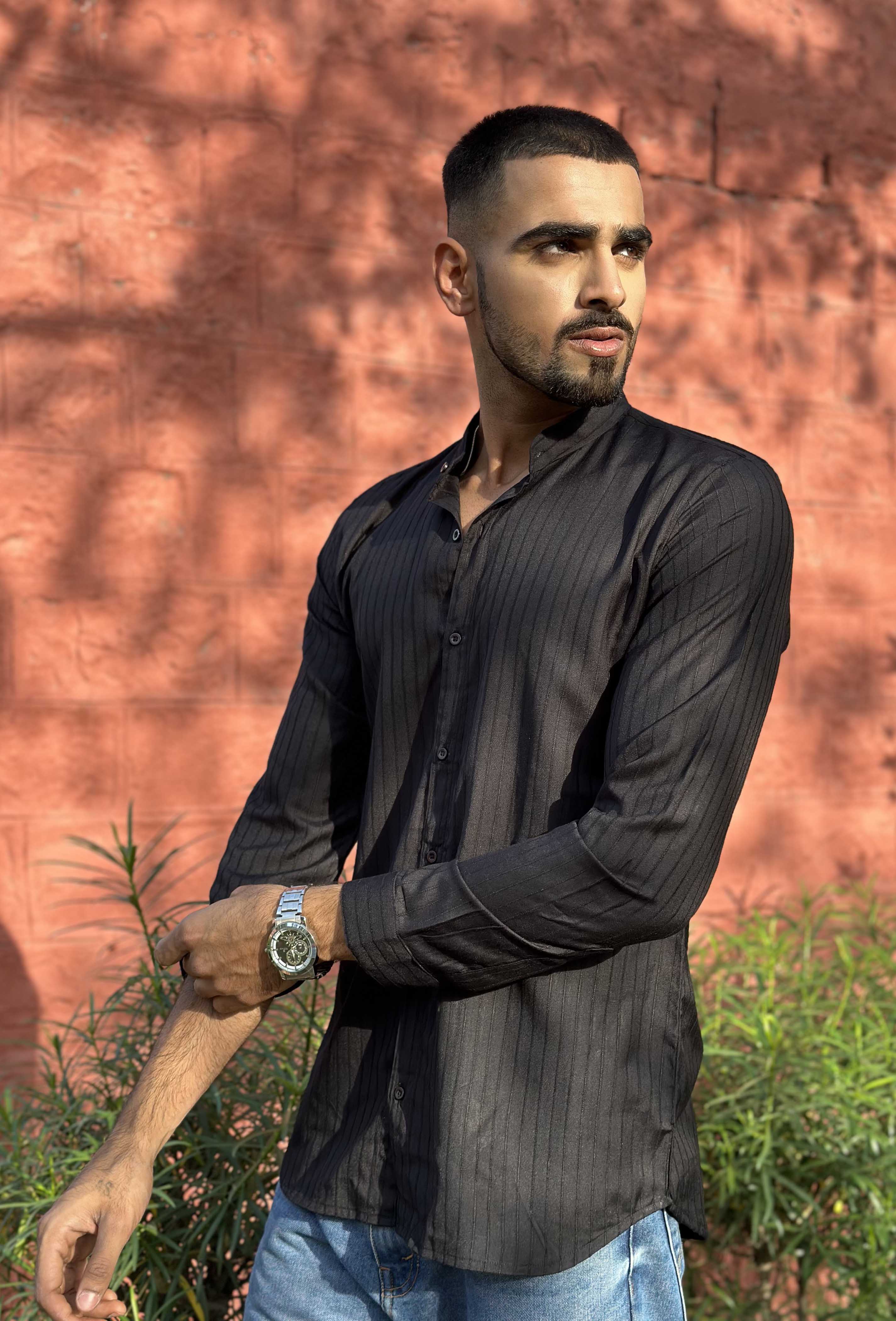 Black Striped Shirt